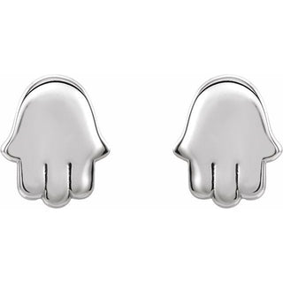 Platinum Hamsa Earrings