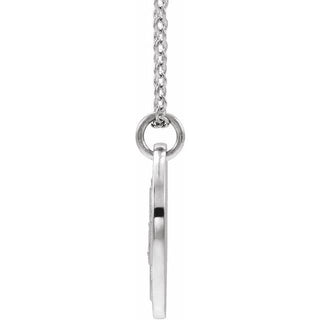 14K White .025 CTW Natural Diamond Lotus 16-18" Necklace