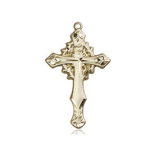 14kt Gold Filled Cross Medal Engraved Catholic Saint Jewelry