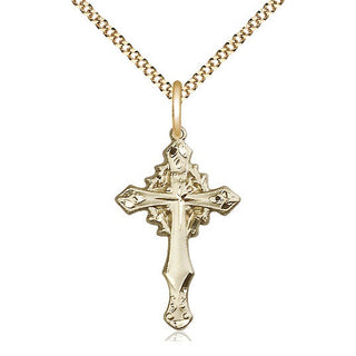 14kt Gold Filled Cross Medal Catholic Jewelry Engraved Catholic Saint Jewelry