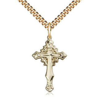 14kt Gold Filled Cross Medal Catholic Jewelry Engraved Catholic Saint Jewelry