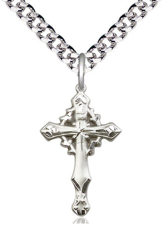 Sterling Silver Cross Medal Catholic Jewelry Engraved Catholic Saint Jewelry