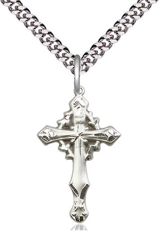 Sterling Silver Cross Medal Catholic Jewelry Engraved Catholic Saint Jewelry