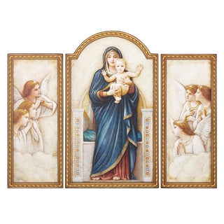 20-Inch Virgin Mary Triptych Panel 26-Inch