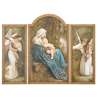 20-Inch Madonna W/ Child Triptych 26-Inch