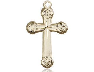 14kt Gold Filled Cross Medal Engraved Catholic Saint Jewelry