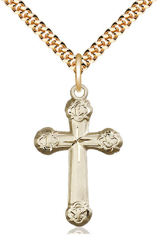 14kt Gold Filled Cross Medal Catholic Jewelry Engraved Catholic Saint Jewelry