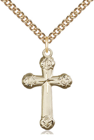 14kt Gold Filled Cross Medal Catholic Jewelry Engraved Catholic Saint Jewelry