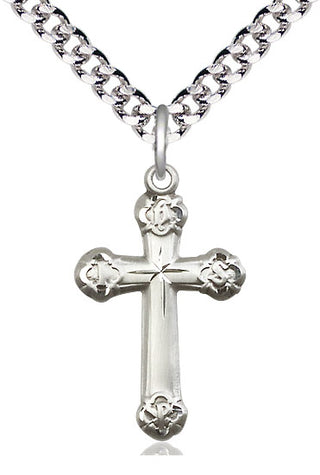 Sterling Silver Cross Medal Catholic Jewelry Engraved Catholic Saint Jewelry