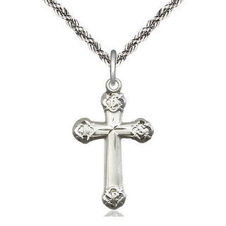 Sterling Silver Cross Medal Catholic Jewelry Engraved Catholic Saint Jewelry