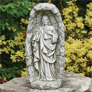 18.5-Inch Led Solar Sacred Heart Grotto Garden Statue - View 2