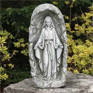18.5-Inch Led Solar Our Lady Of Grace Grotto Garden Statue - View 2