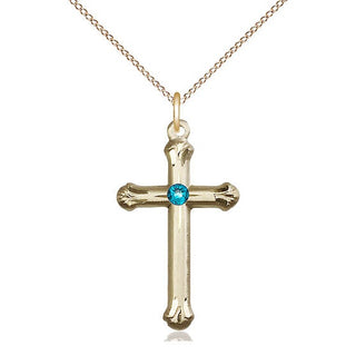 14kt Gold Filled Cross | 3mm Zircon Swarovski stone | 18-inch Gold Filled Chain | Engravable