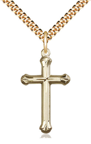 14kt Gold Filled Cross Medal Catholic Jewelry Engraved Catholic Saint Jewelry