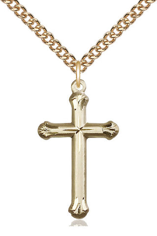 14kt Gold Filled Cross Medal Catholic Jewelry Engraved Catholic Saint Jewelry
