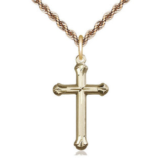 14kt Gold Filled Cross Medal Catholic Jewelry Engraved Catholic Saint Jewelry