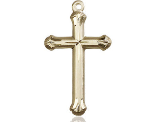 14kt Gold Cross Medal Engraved Catholic Saint Jewelry