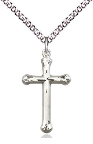 Sterling Silver Cross Medal Catholic Jewelry Engraved Catholic Saint Jewelry