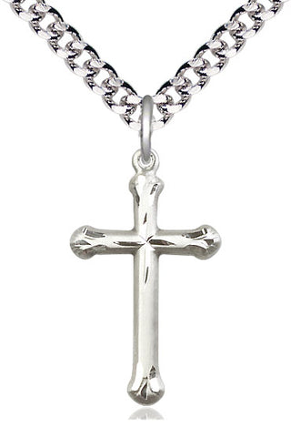 Sterling Silver Cross Medal Catholic Jewelry Engraved Catholic Saint Jewelry