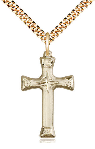 14kt Gold Filled Cross Medal Catholic Jewelry Engraved Catholic Saint Jewelry