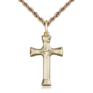 14kt Gold Filled Cross Medal Catholic Jewelry Engraved Catholic Saint Jewelry