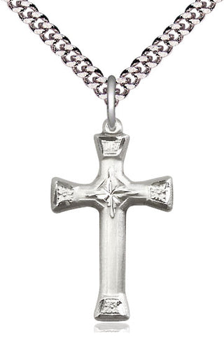 Sterling Silver Cross Medal Catholic Jewelry Engraved Catholic Saint Jewelry