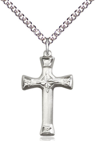 Sterling Silver Cross Medal Catholic Jewelry Engraved Catholic Saint Jewelry