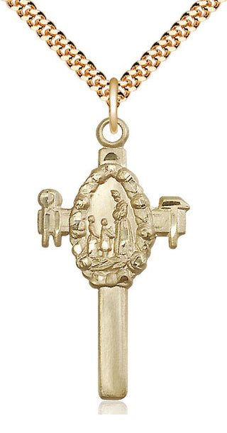 14kt Gold Filled Cross Medal Catholic Jewelry