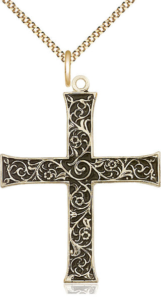 14kt Gold Filled Cross Medal Catholic Jewelry