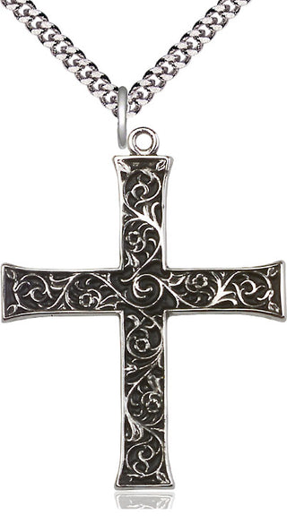 Sterling Silver Cross Medal Catholic Jewelry