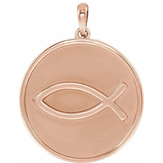 14K Rose 20.3x18.4 mm Ichthus (Fish) Pendant