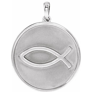 Platinum 20.3x18.4 mm Ichthus (Fish) Pendant