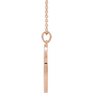 14K Rose 20.3x18.4 mm Ichthus (Fish) 16-18" Necklace