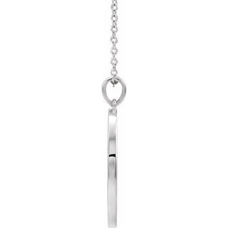 14K White 20.3x18.4 mm Ichthus (Fish) 16-18" Necklace