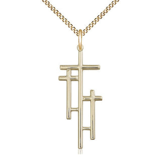 14kt Gold Filled Cross Medal Catholic Jewelry