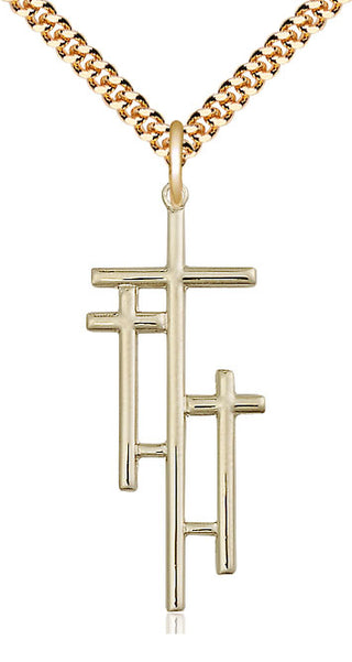 14kt Gold Filled Cross Medal Catholic Jewelry
