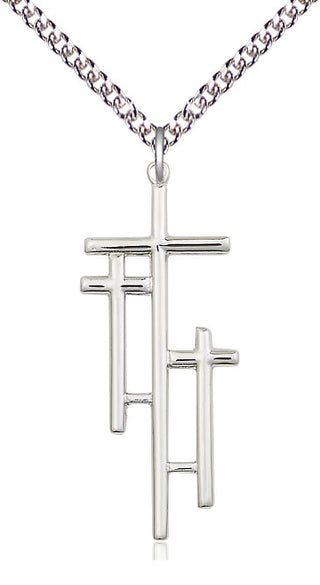 Sterling Silver Cross Medal Catholic Jewelry