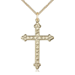 14kt Gold Filled Heart Cross Medal Catholic Jewelry Engraved Catholic Saint Jewelry