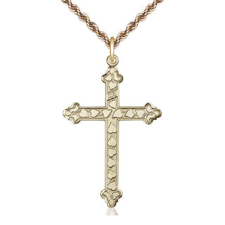 14kt Gold Filled Heart Cross Medal Catholic Jewelry Engraved Catholic Saint Jewelry