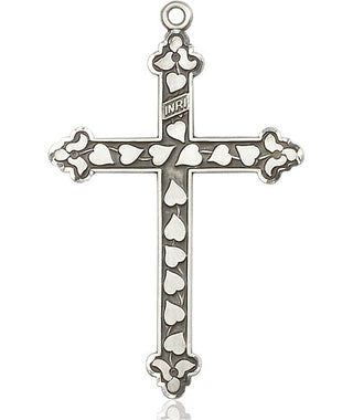Sterling Silver Heart Cross Medal Engraved Catholic Saint Jewelry