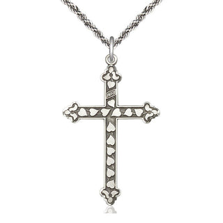 Sterling Silver Heart Cross Medal Catholic Jewelry Engraved Catholic Saint Jewelry
