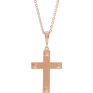 14K Rose Cross 20" Necklace