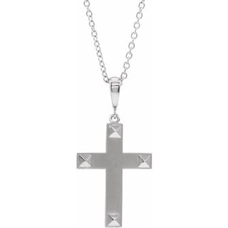 14K White Cross 20" Necklace