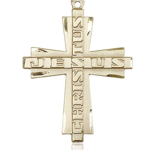 14kt Gold Filled Jesus Christus Cross Medal Engraved Catholic Saint Jewelry