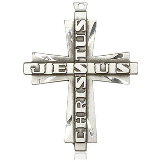 Sterling Silver Jesus Christus Cross Medal Engraved Catholic Saint Jewelry