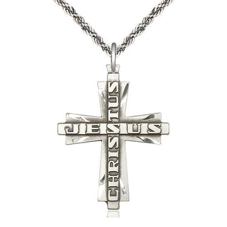 Sterling Silver Jesus Christus Cross Medal Catholic Jewelry Engraved Catholic Saint Jewelry