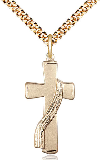 14kt Gold Filled Deacon Cross Medal Catholic Jewelry