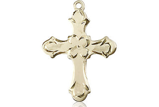 14kt Gold Filled Cross Medal Engraved Catholic Saint Jewelry