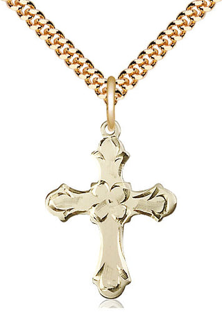 14kt Gold Filled Cross Medal Catholic Jewelry Engraved Catholic Saint Jewelry
