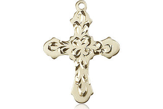 14kt Gold Filled Cross Medal Engraved Catholic Saint Jewelry